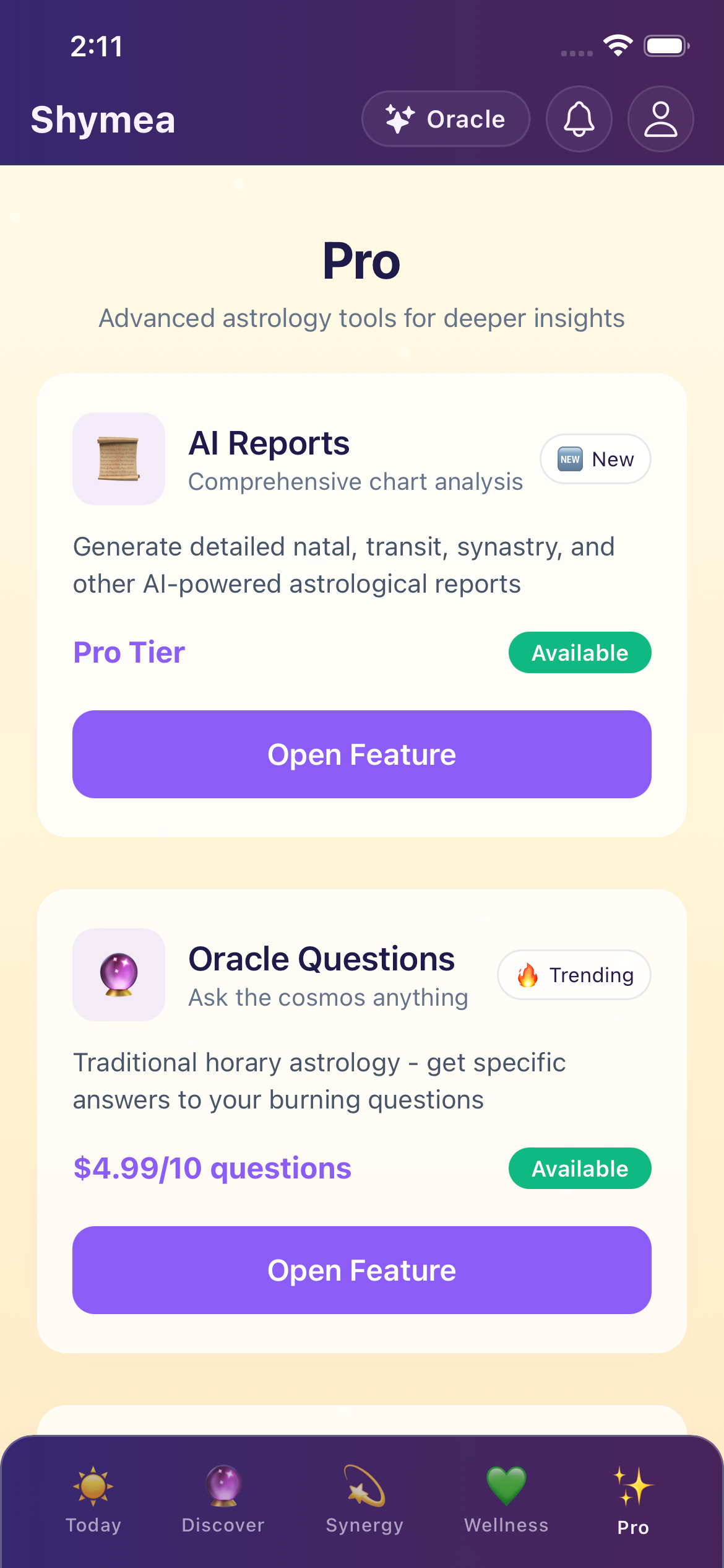 Shymea Pro - AI Reports and Oracle
